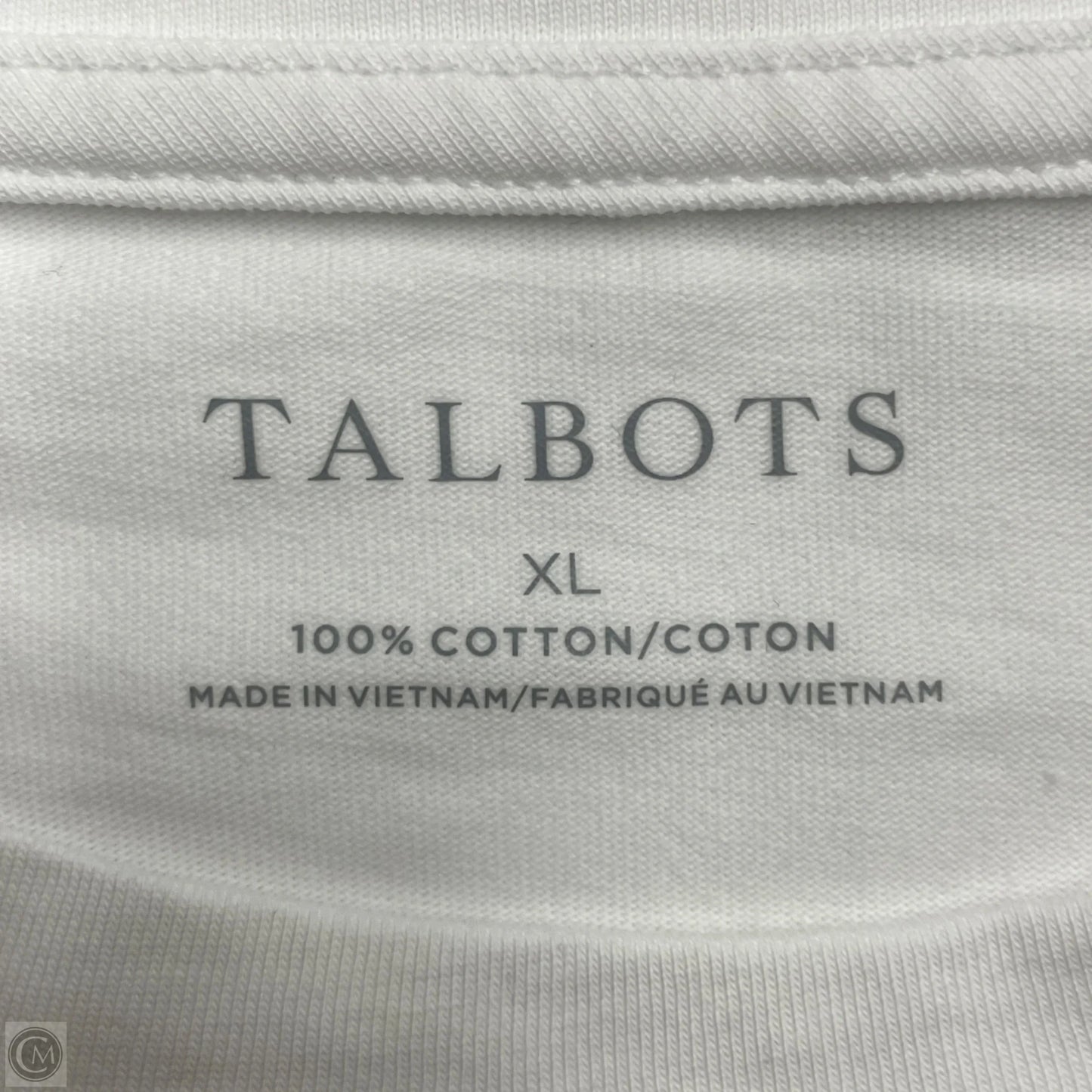 Top Short Sleeve By Talbots In White, Size: Xl