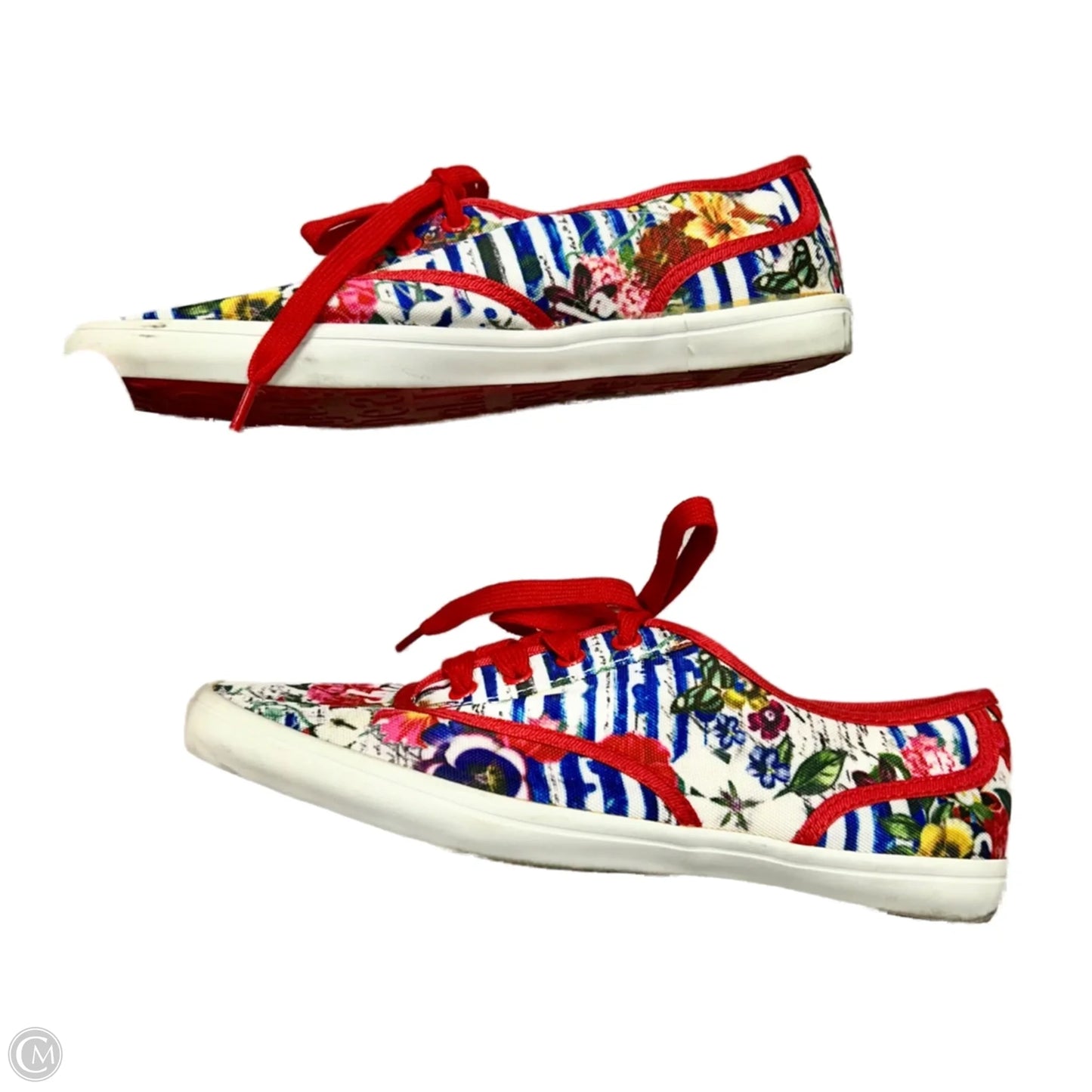 Shoes Sneakers By Desigual In Red & White, Size: 6.5