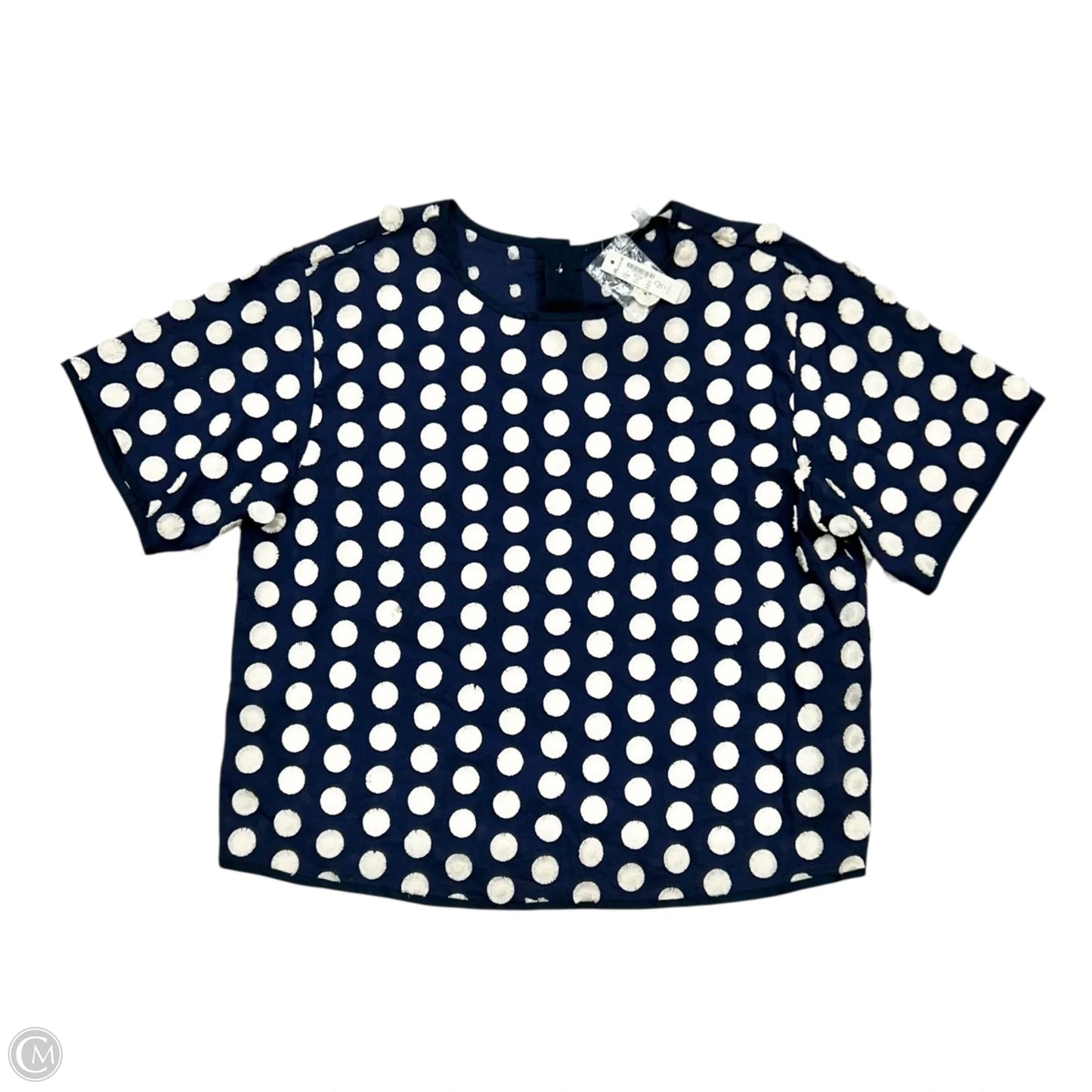 Top Short Sleeve By Madewell In Blue & White, Size: S