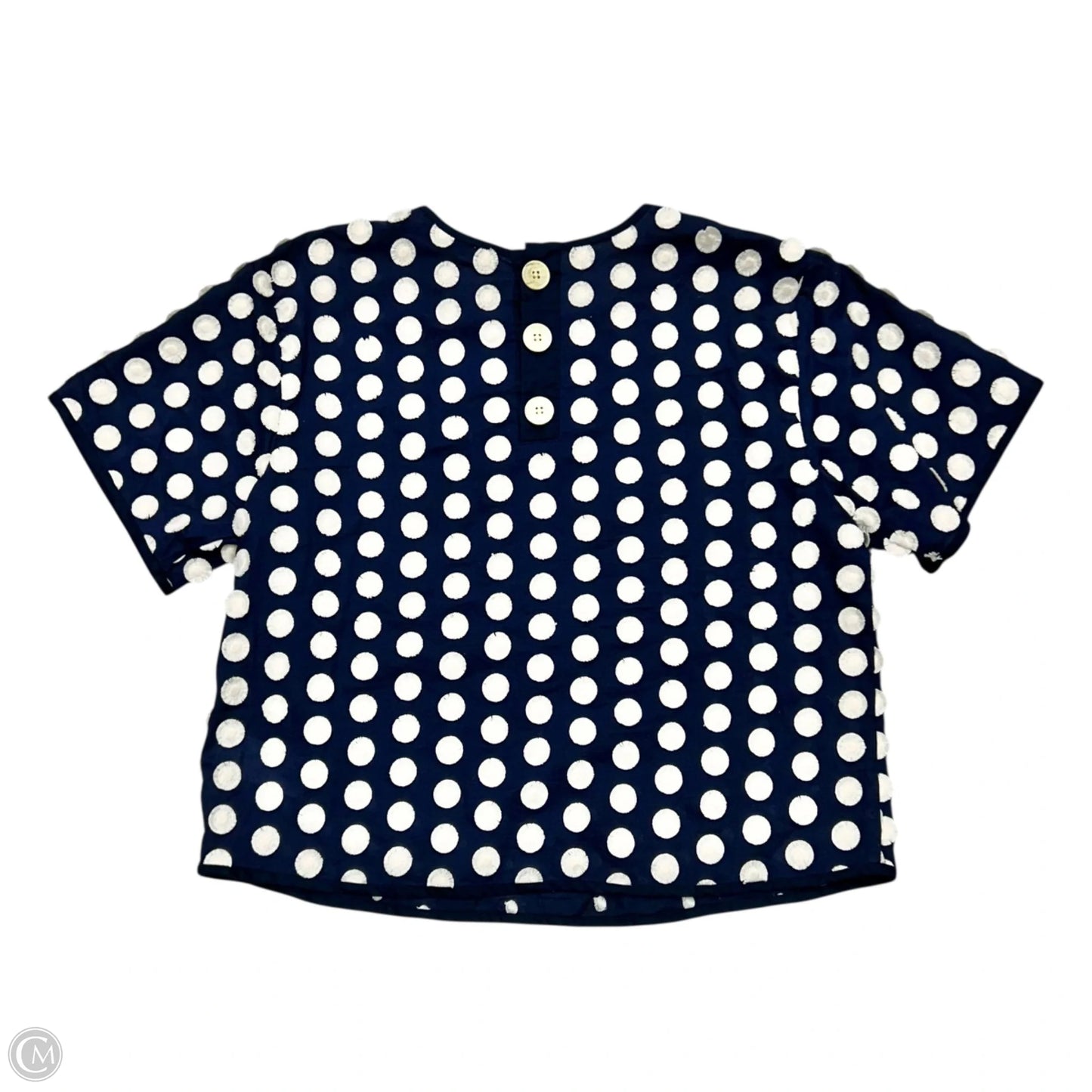 Top Short Sleeve By Madewell In Blue & White, Size: S