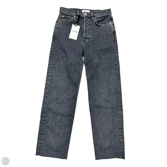 Jeans Straight By Re/Done In Black Denim, Size: 4
