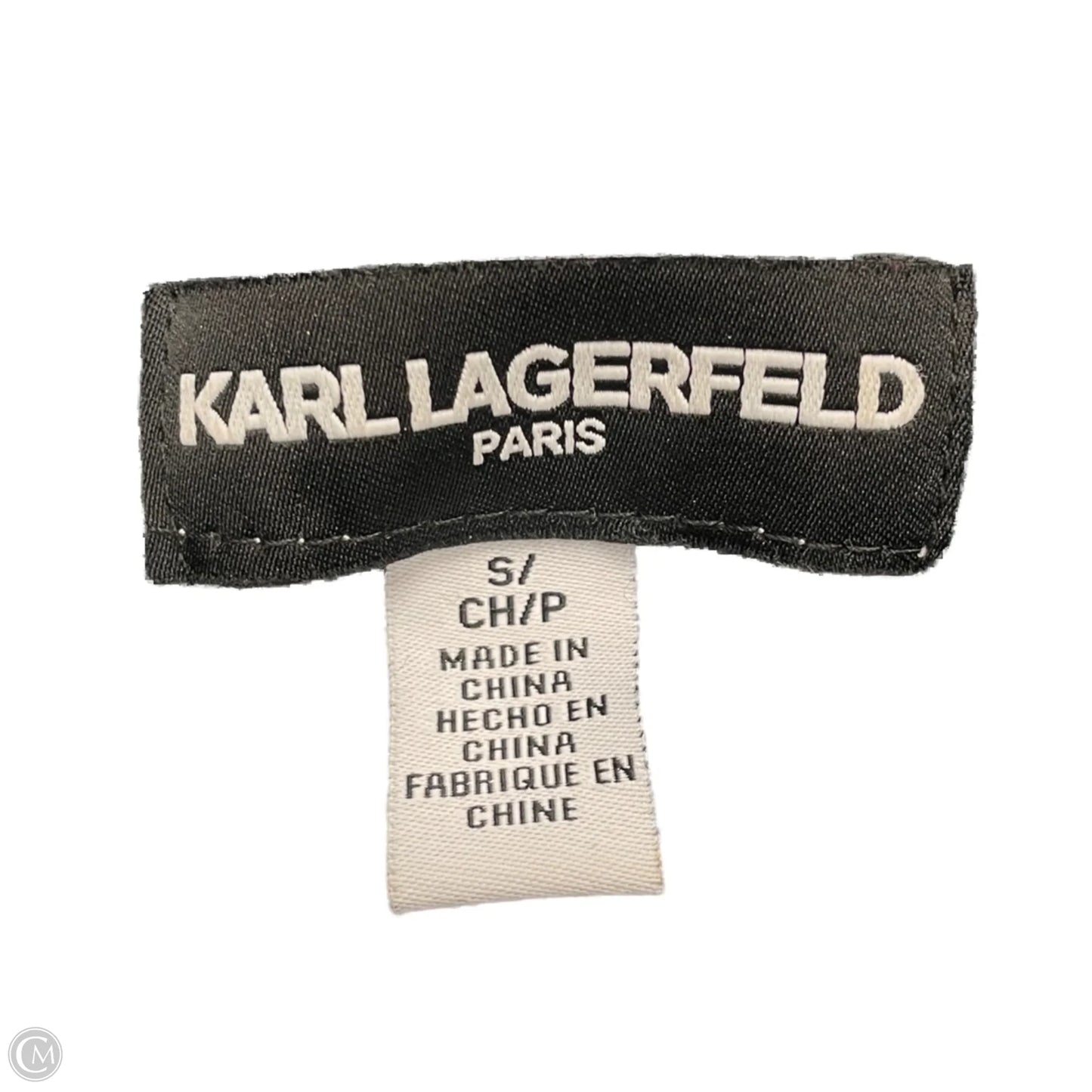 Sweater Cardigan Designer By Karl Lagerfeld In Black & White, Size: S