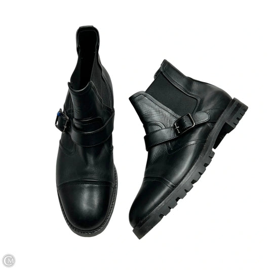 Boots Luxury Designer By Manolo Blahnik In Black, Size: 7.5