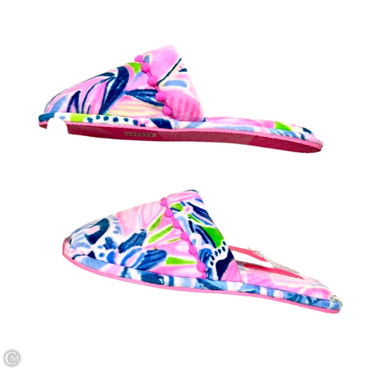 Slippers Designer By Lilly Pulitzer In Blue & Pink, Size: 5/6