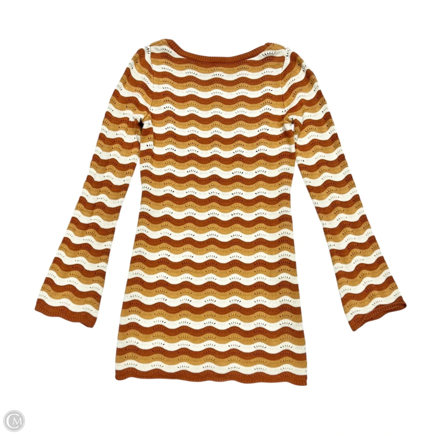 Dress Sweater By Rhythm In Cream & Orange, Size: S