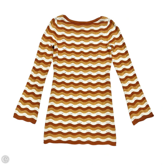 Dress Sweater By Rhythm In Cream & Orange, Size: S
