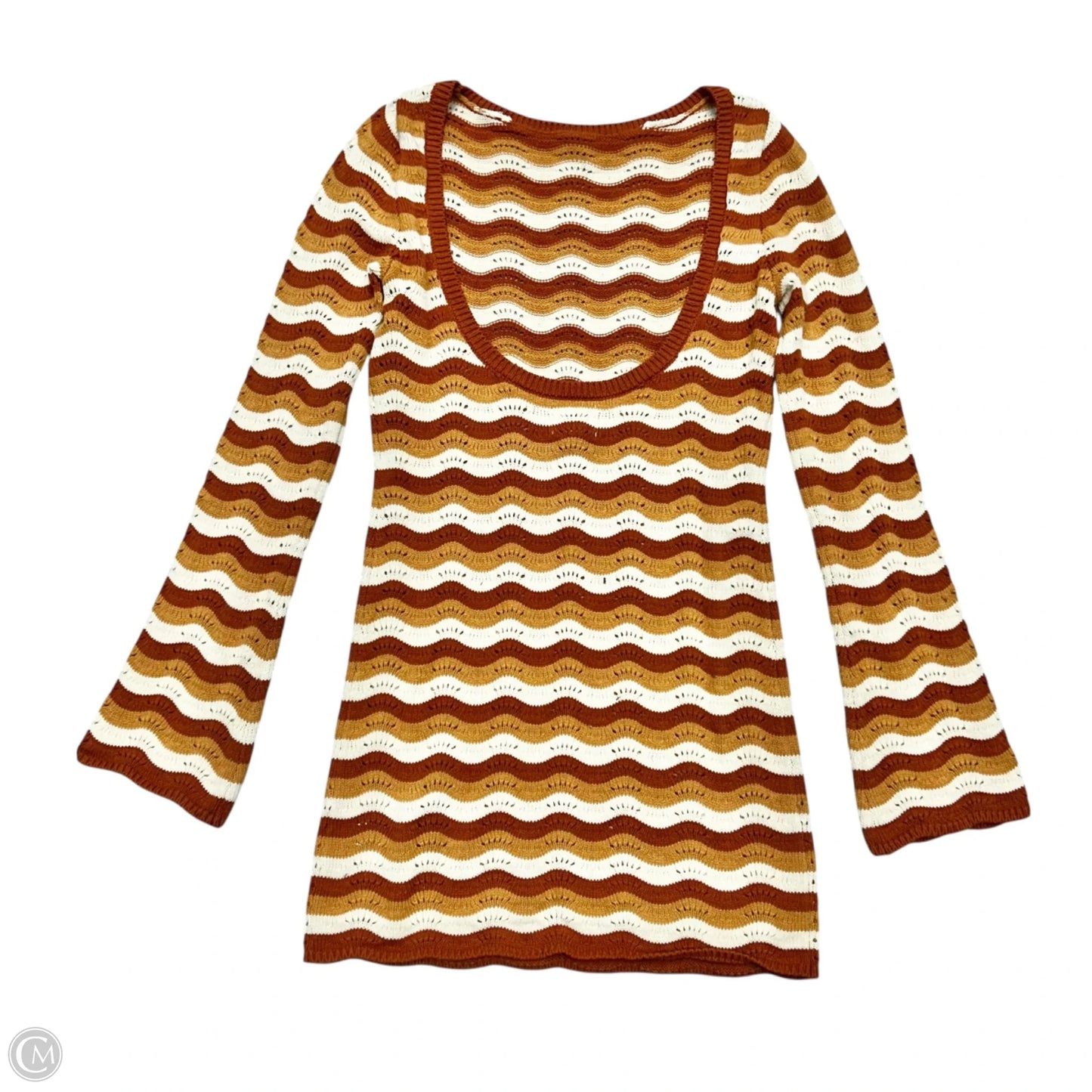 Dress Sweater By Rhythm In Cream & Orange, Size: S