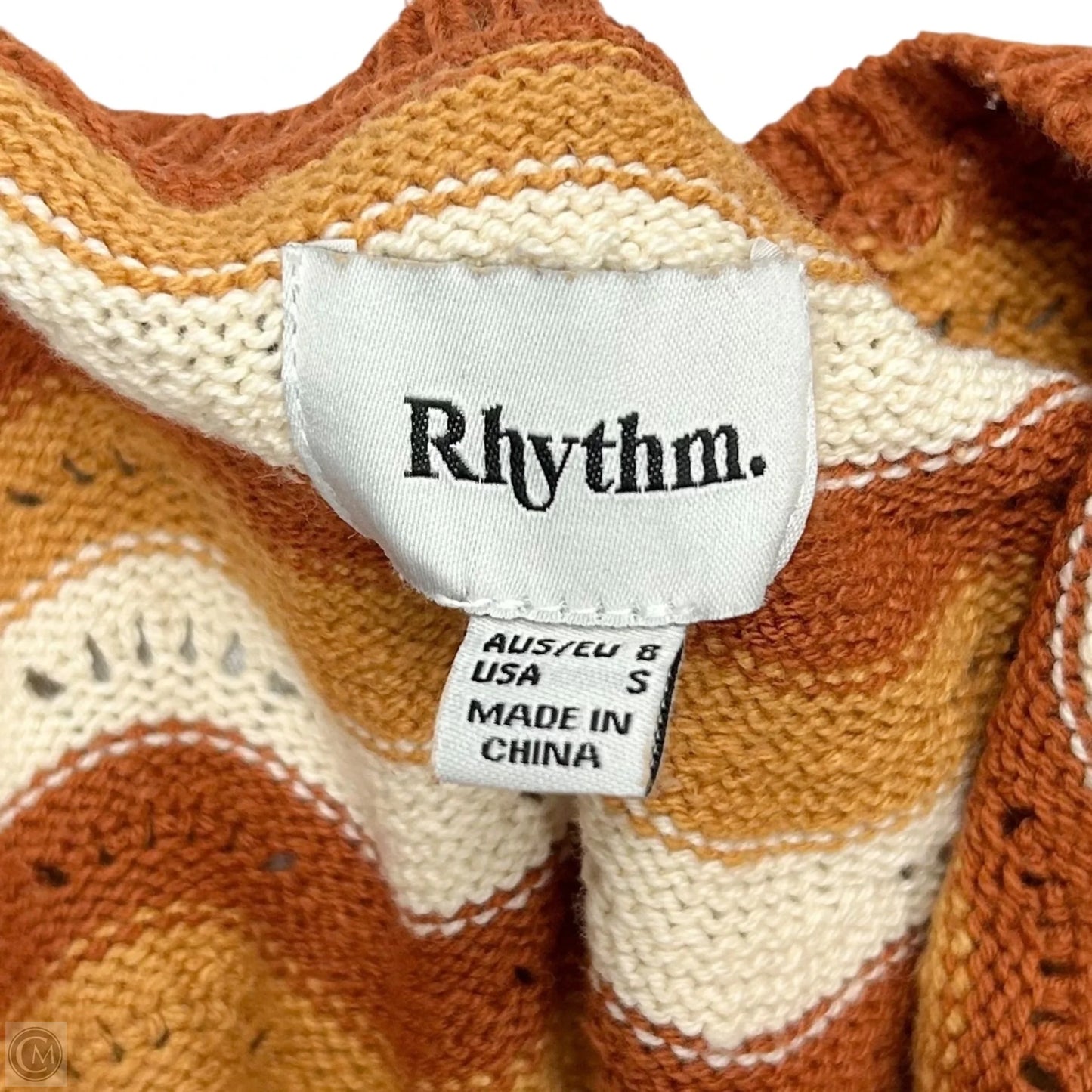 Dress Sweater By Rhythm In Cream & Orange, Size: S