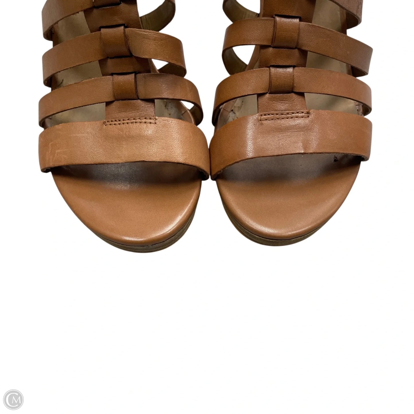Sandals Heels Stiletto By Via Spiga In Brown, Size: 8.5