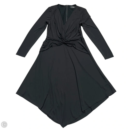 Dress Casual Midi By Lauren By Ralph Lauren In Black, Size: L
