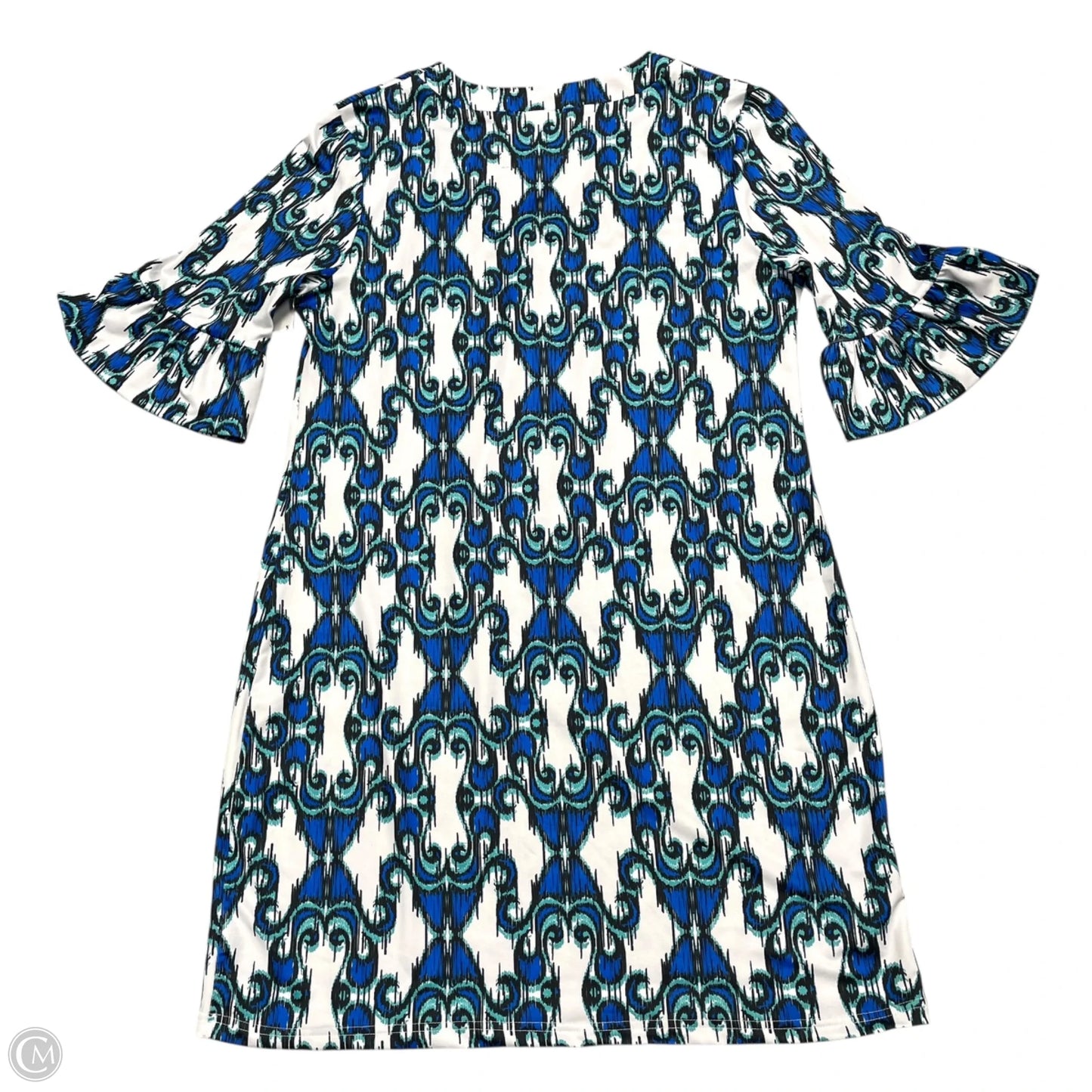 Dress Casual Midi By Tracy Negoshian In Blue & White, Size: M