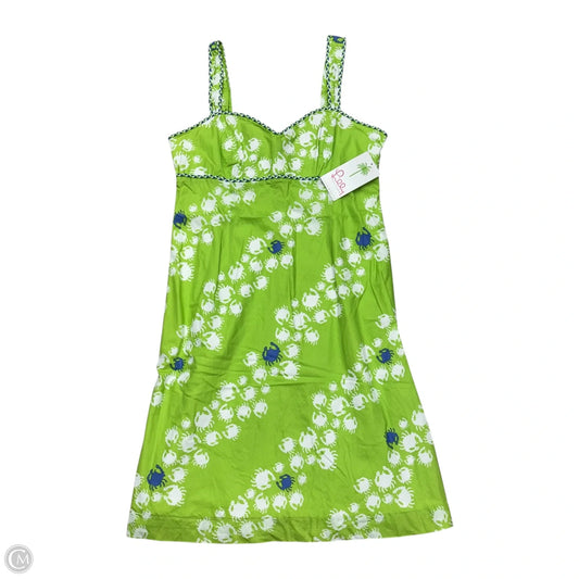 Dress Designer By Lilly Pulitzer In Green & White, Size: L
