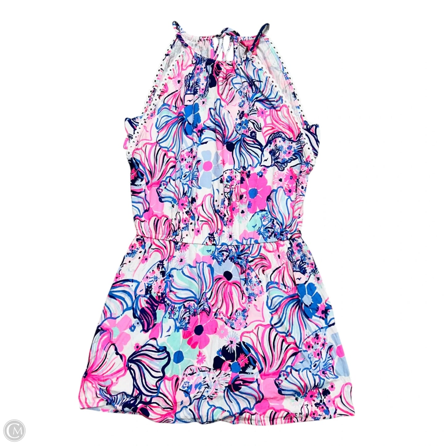 Romper Designer By Lilly Pulitzer In Blue & Pink, Size: M