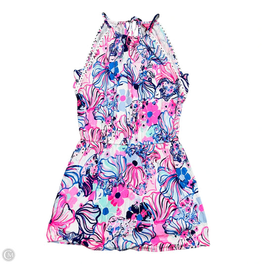 Romper Designer By Lilly Pulitzer In Blue & Pink, Size: M