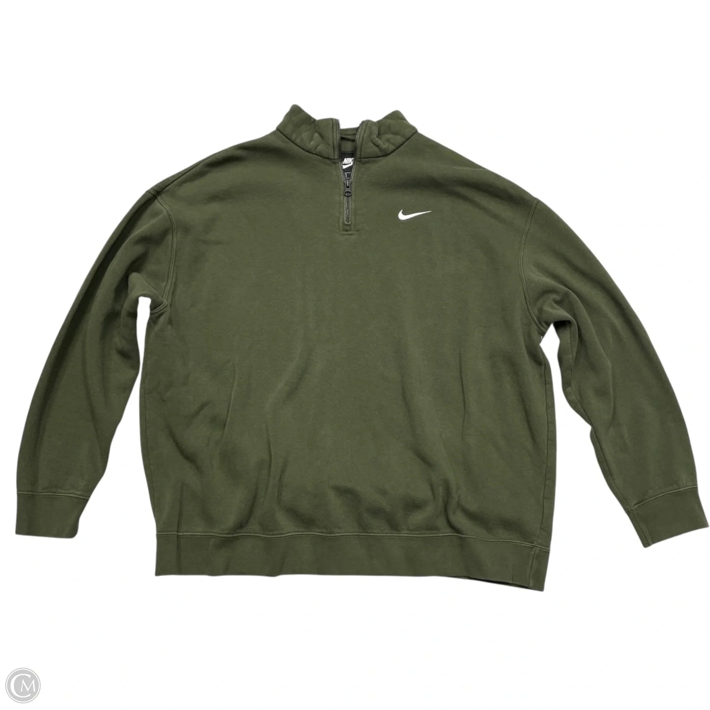 Athletic Sweatshirt Collar By Nike Apparel In Green, Size: M