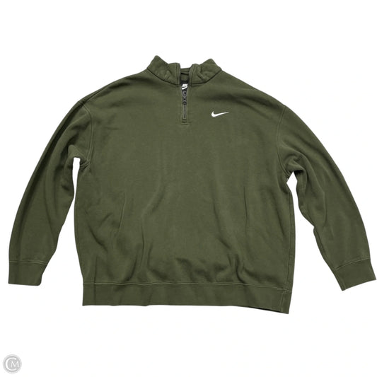 Athletic Sweatshirt Collar By Nike Apparel In Green, Size: M