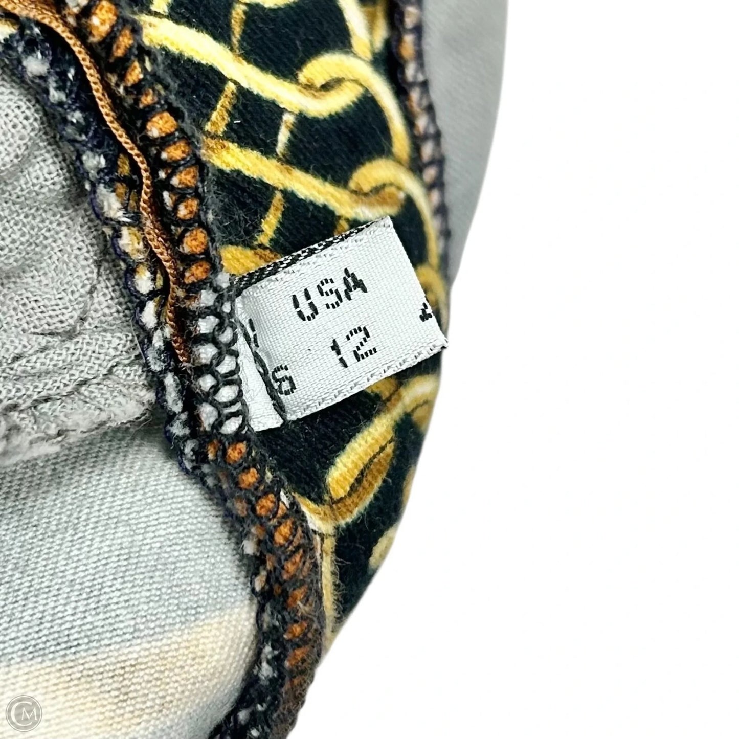 Skirt Luxury Designer By Moschino In Black & Gold, Size: 12