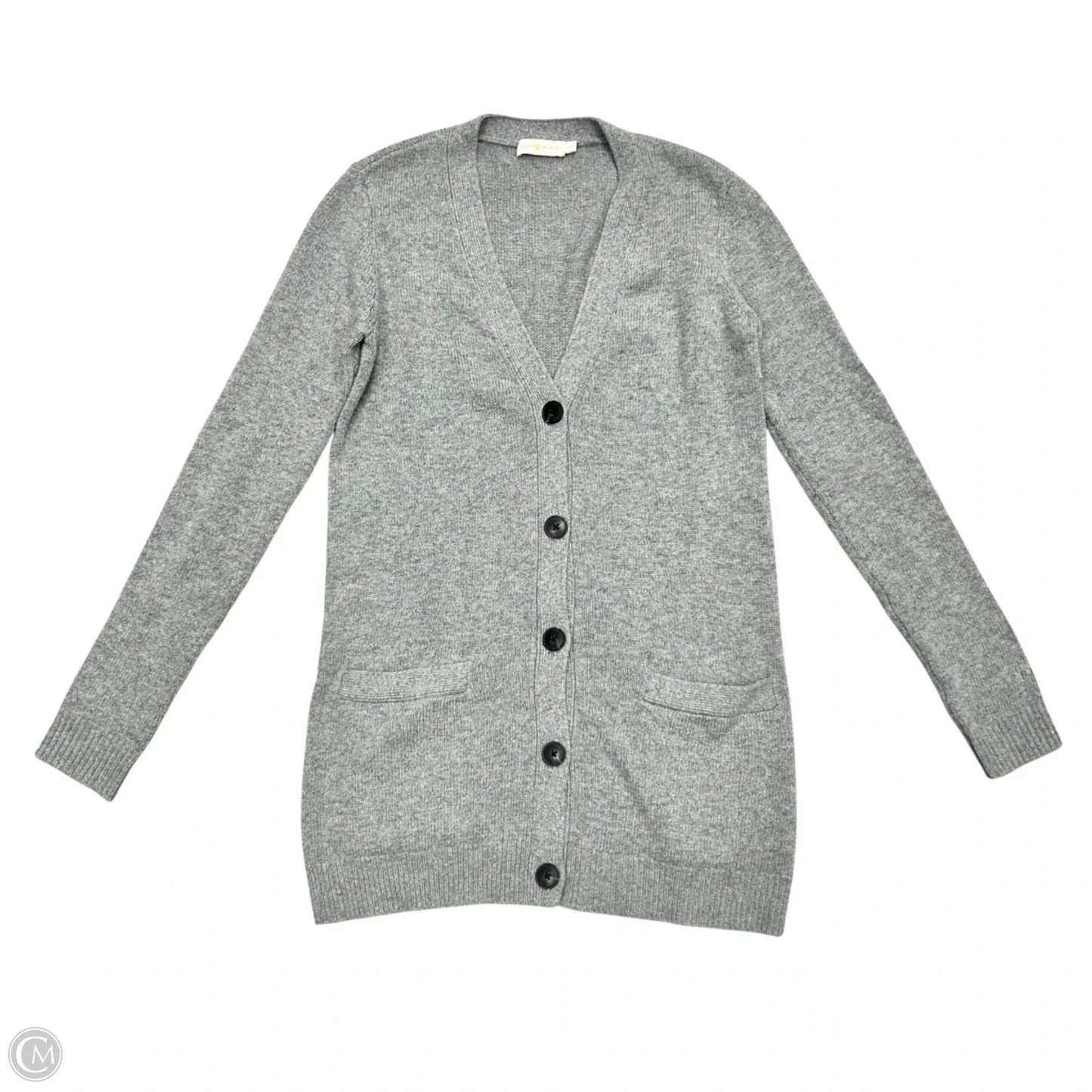 Sweater Cardigan Designer By Tory Burch In Grey, Size: Xs