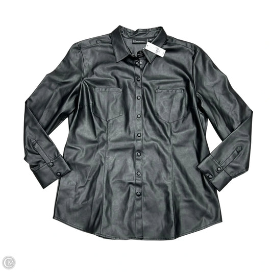 Jacket Shirt By New York And Co In Black, Size: Xxl