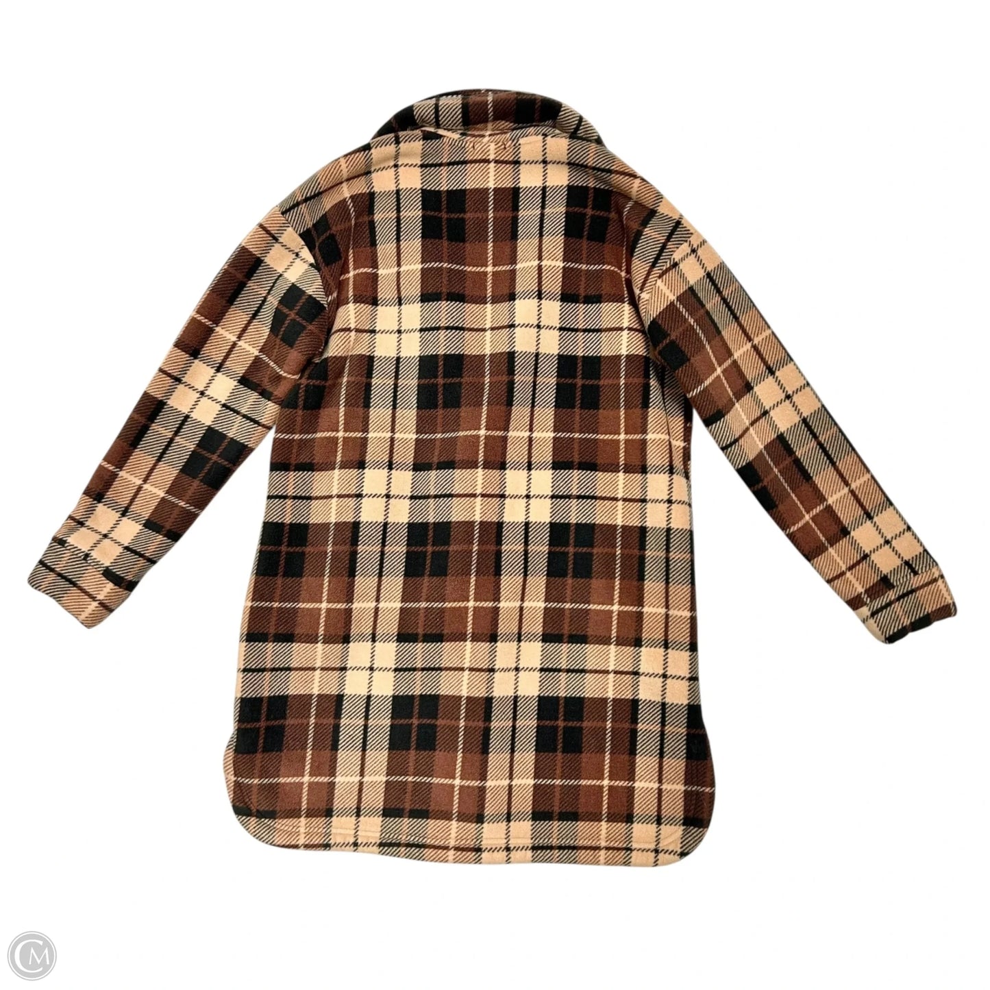 Jacket Faux Fur & Sherpa By Cuddl Duds In Brown & Tan, Size: S