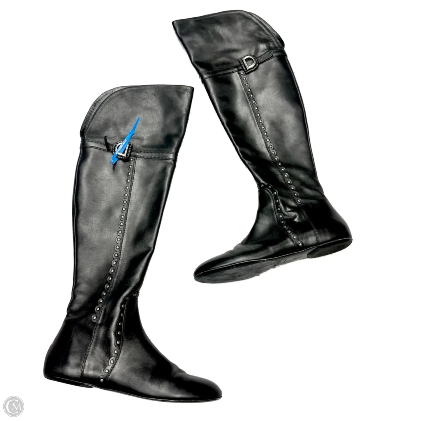 Boots Luxury Designer By Dior In Black, Size: 7.5