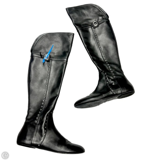 Boots Luxury Designer By Dior In Black, Size: 7.5