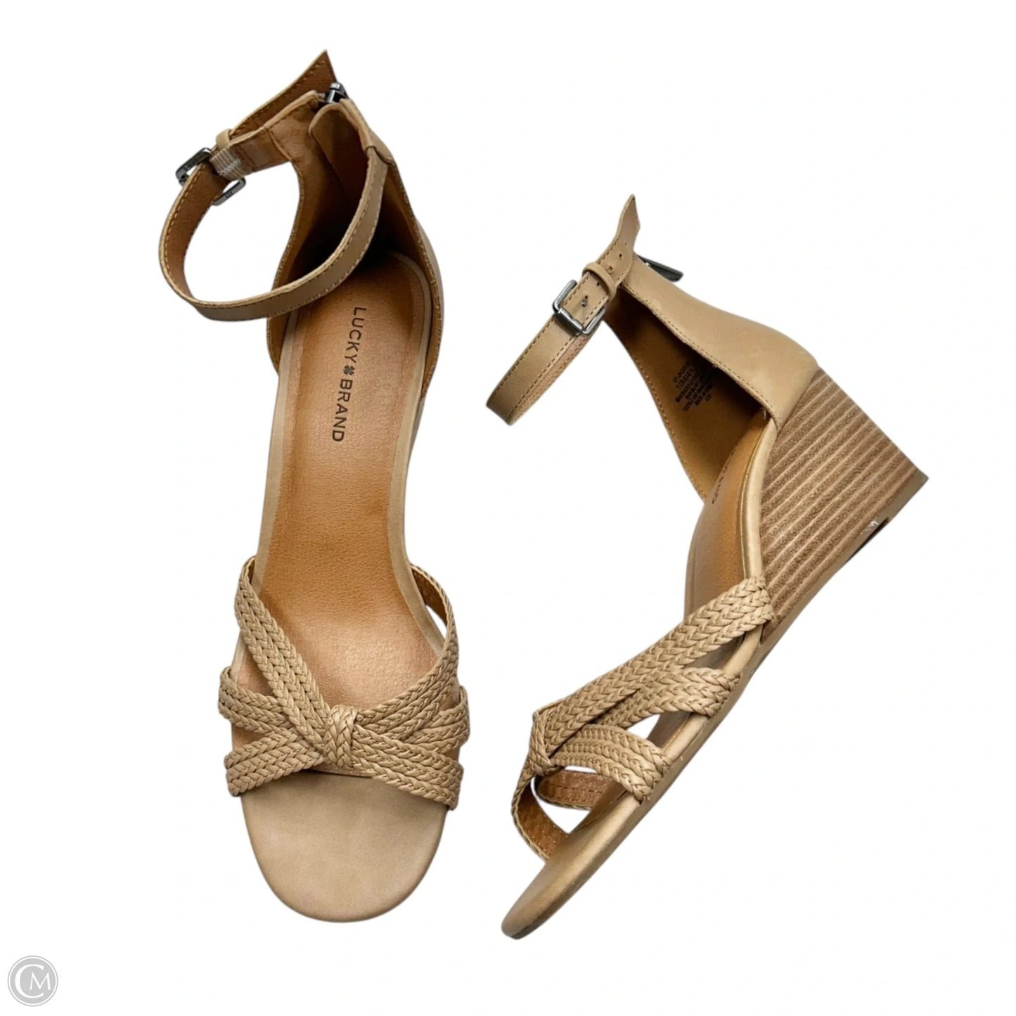 Sandals Heels Wedge By Lucky Brand In Brown, Size: 10