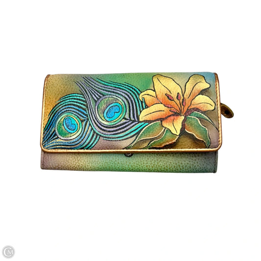 Wallet Leather By Anuschka, Size: Medium