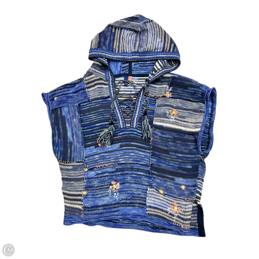 Sweater Short Sleeve By Pilcro In Blue & Cream, Size: S