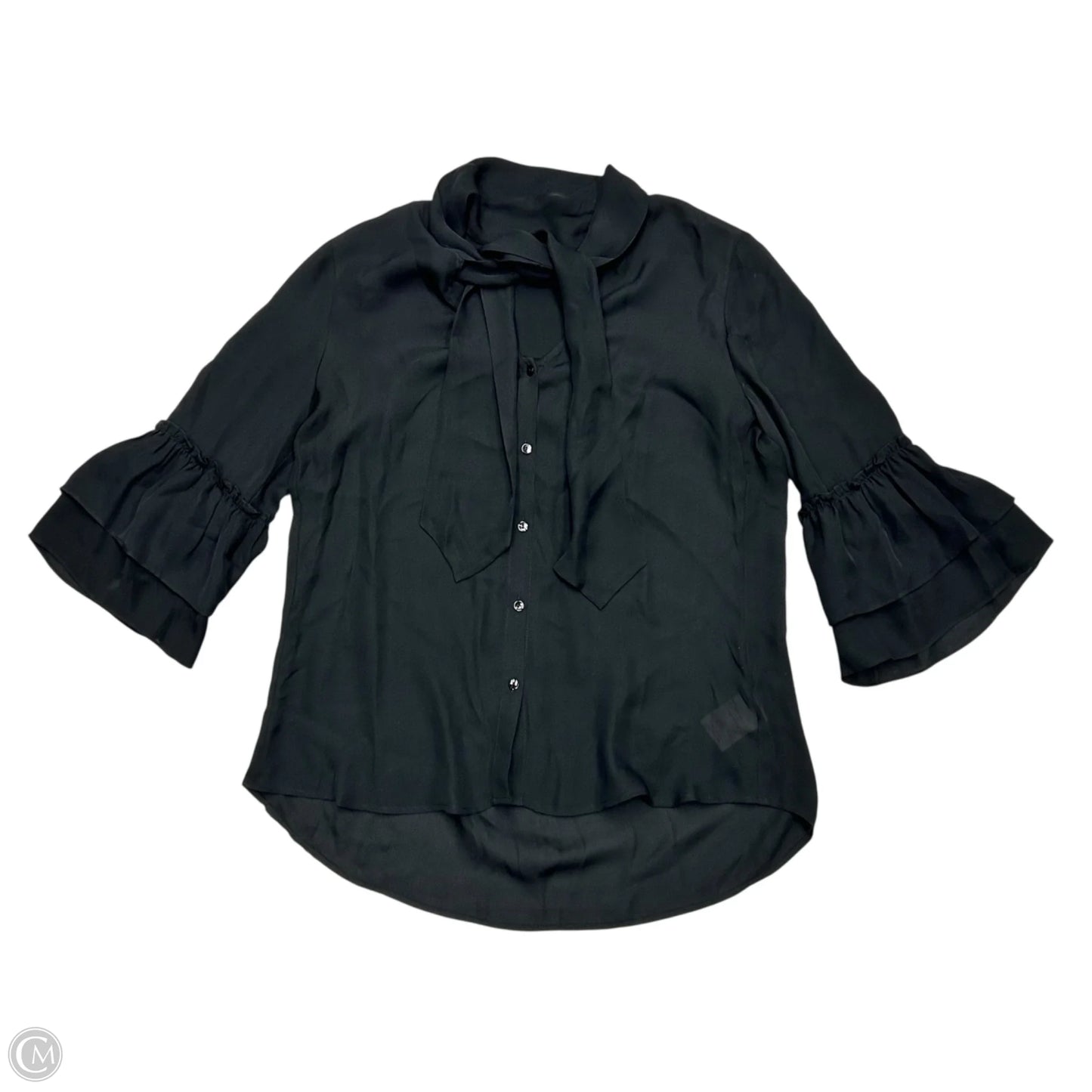 Blouse 3/4 Sleeve By L Agence In Black, Size: S