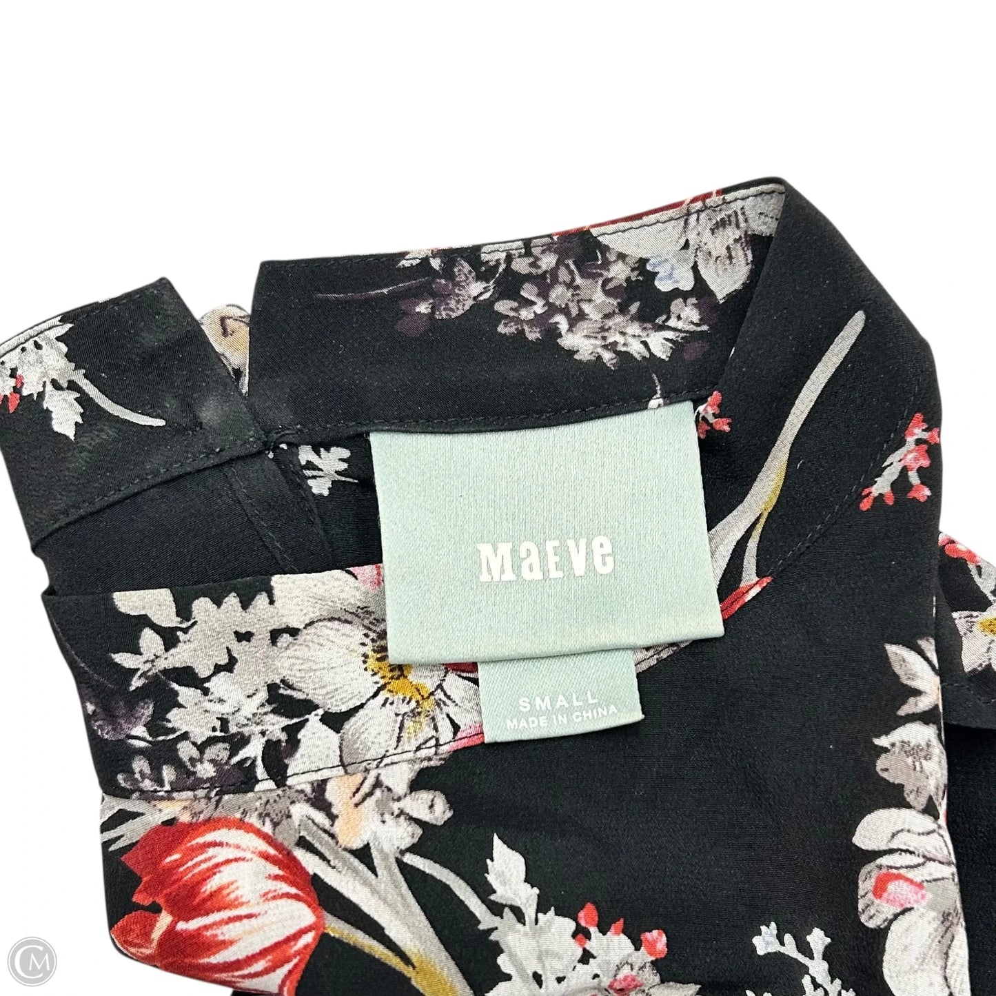 Blouse Sleeveless By Maeve In Black & White, Size: S