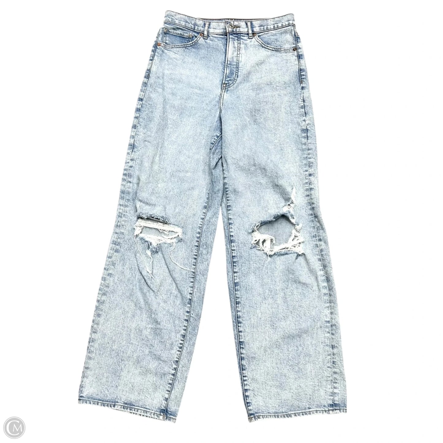 Jeans Wide Leg By Express In Blue Denim, Size: 6