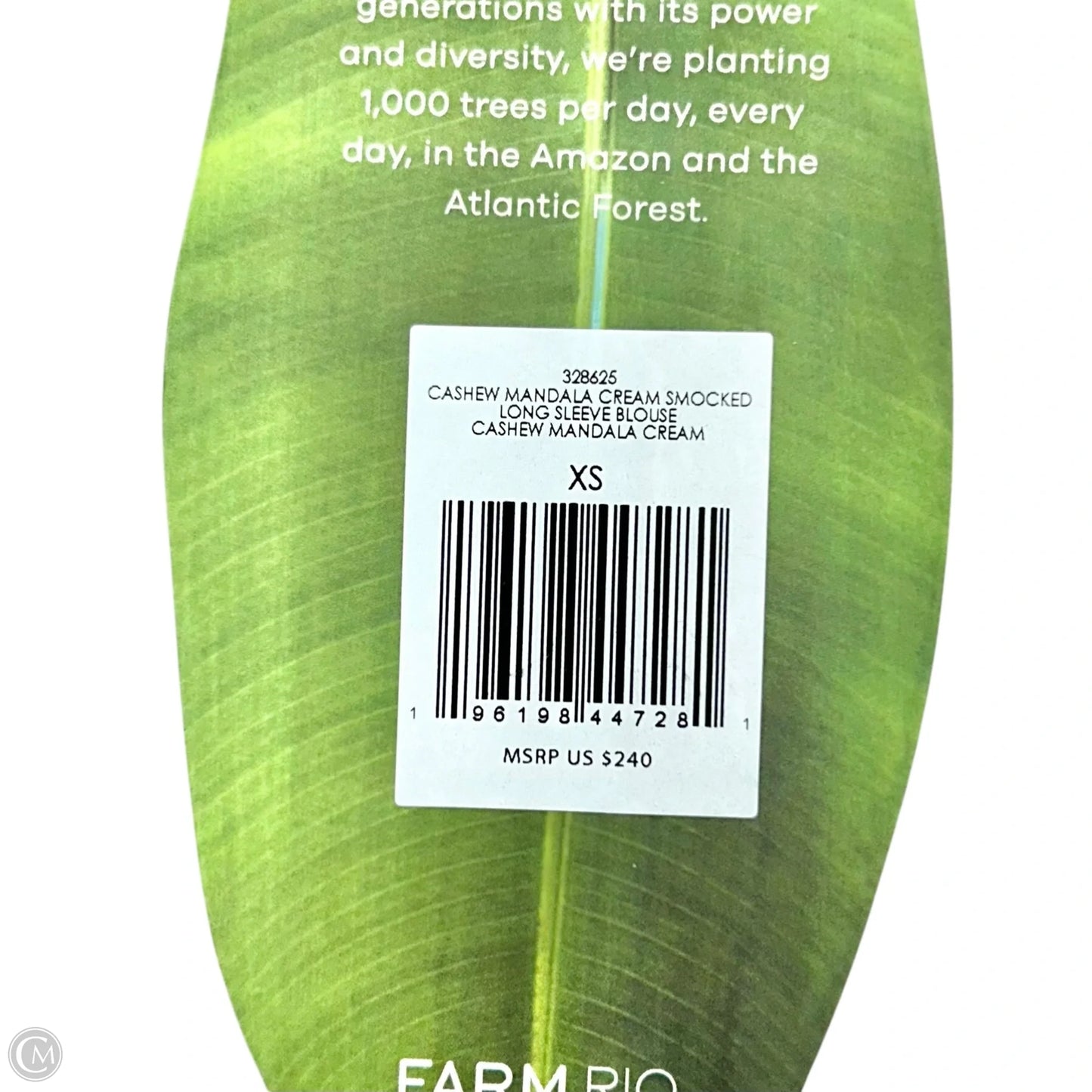 Blouse Long Sleeve By Farm Rio In Red & Tan, Size: Xs