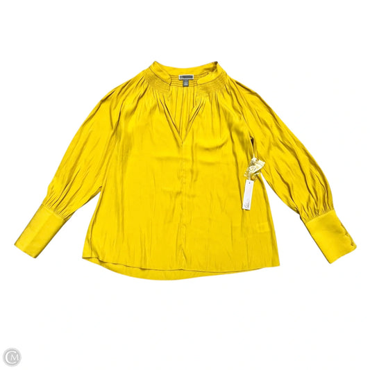 Blouse Long Sleeve By Chelsea 28 In Yellow, Size: Xs
