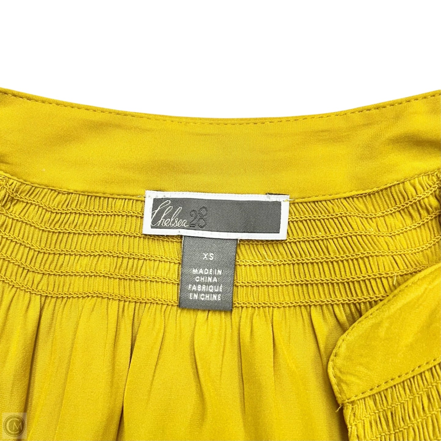 Blouse Long Sleeve By Chelsea 28 In Yellow, Size: Xs
