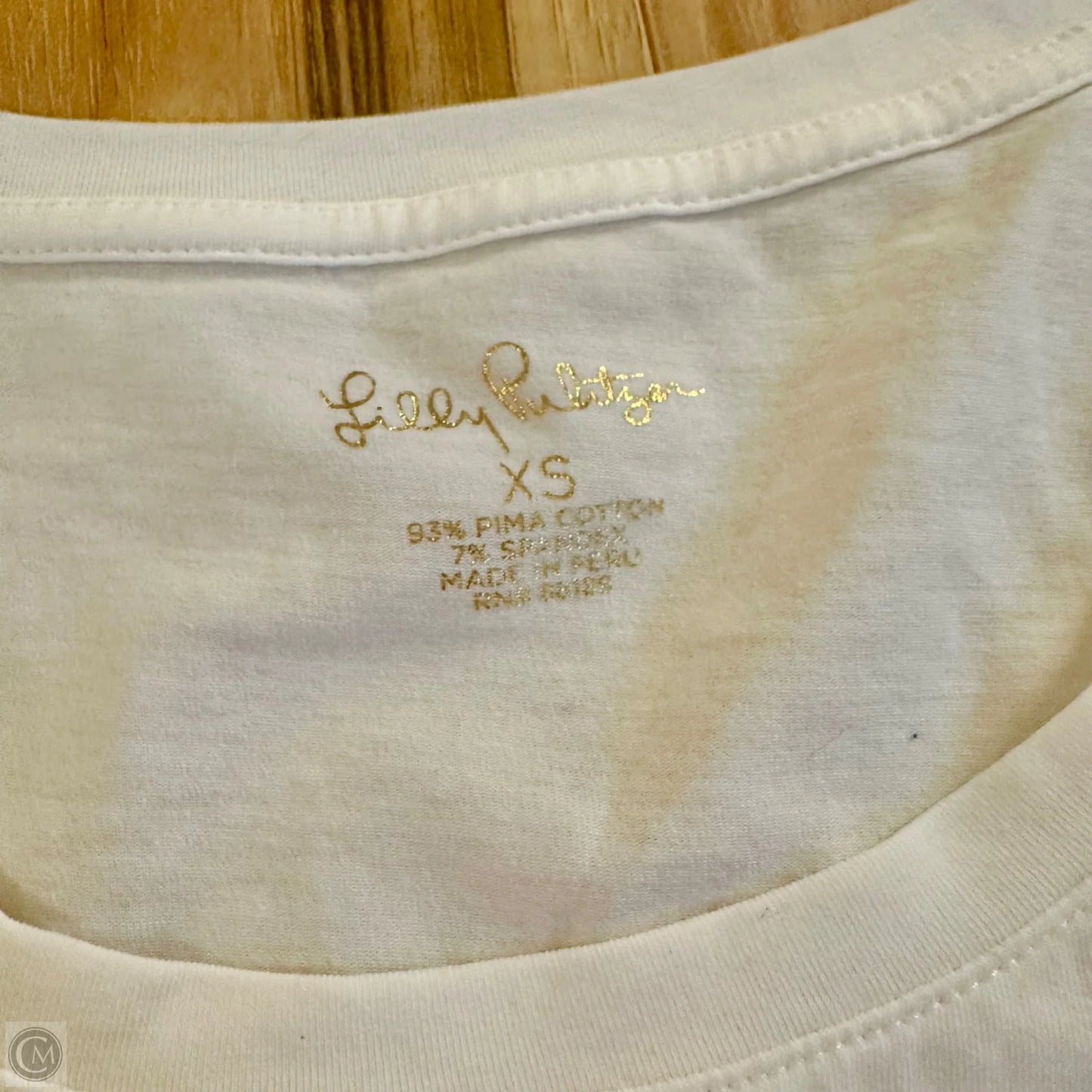 Top Short Sleeve Designer By Lilly Pulitzer In White, Size: Xs