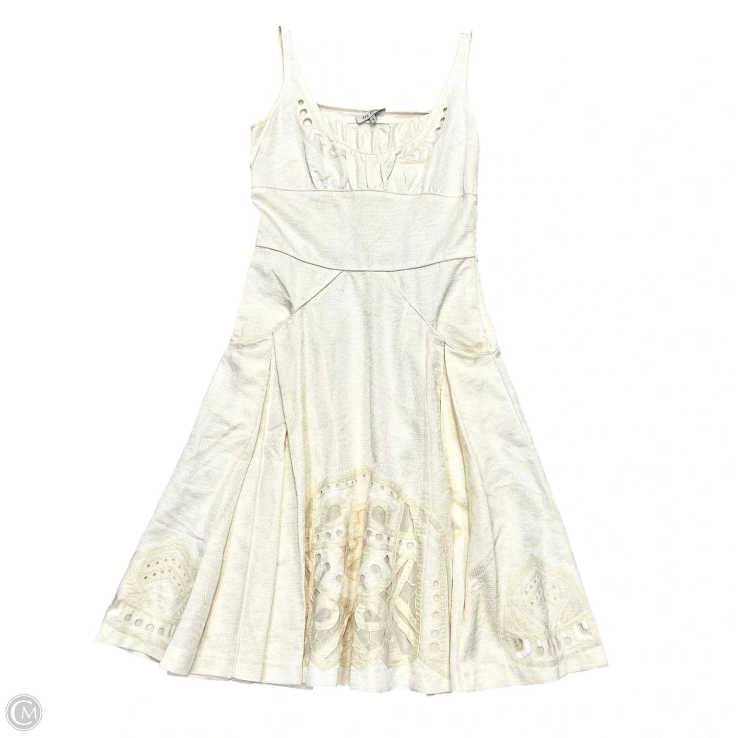 Dress Designer By Zac Posen In Cream, Size: S