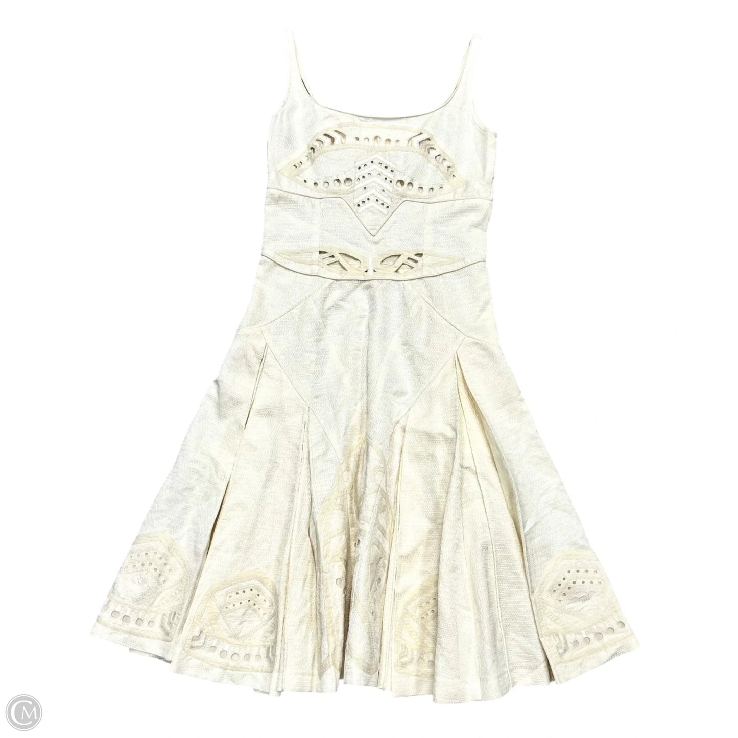 Dress Designer By Zac Posen In Cream, Size: S