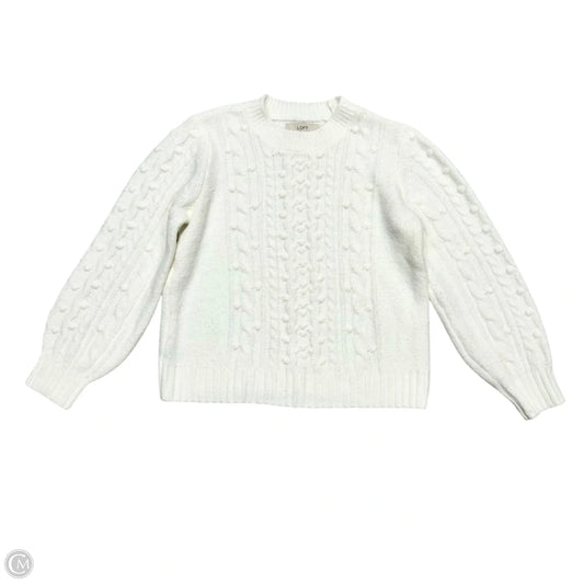 Sweater By Loft In White, Size: L