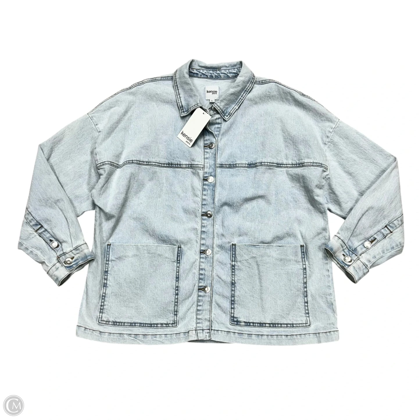 Jacket Denim By Kensie In Blue Denim, Size: L