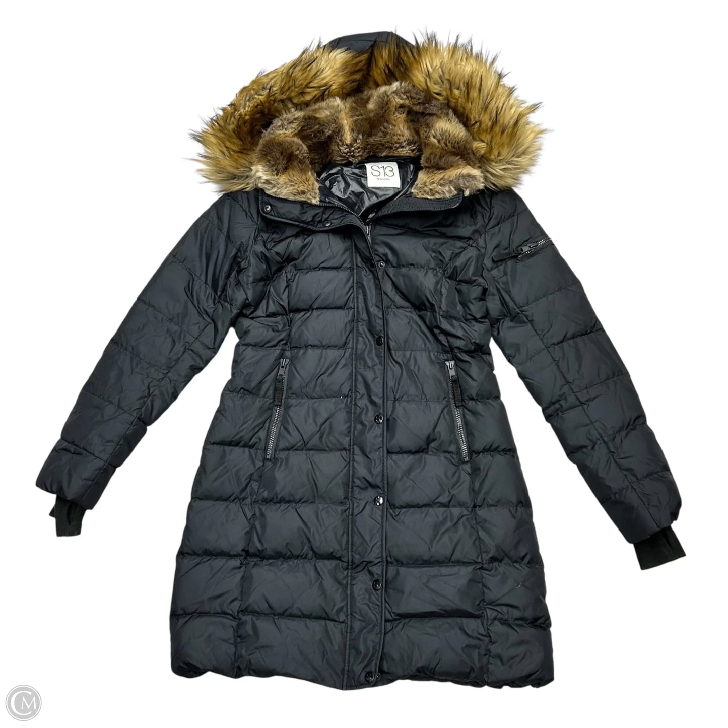 Coat Puffer & Quilted By S13 In Black, Size: M