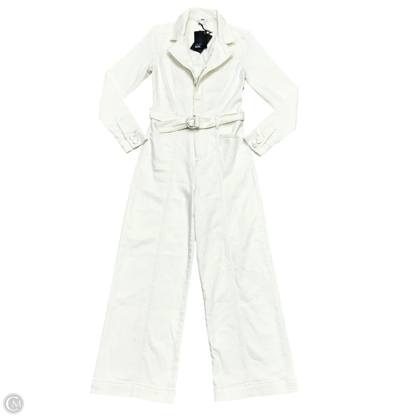 Jumpsuit By Paige In Cream Denim, Size: S