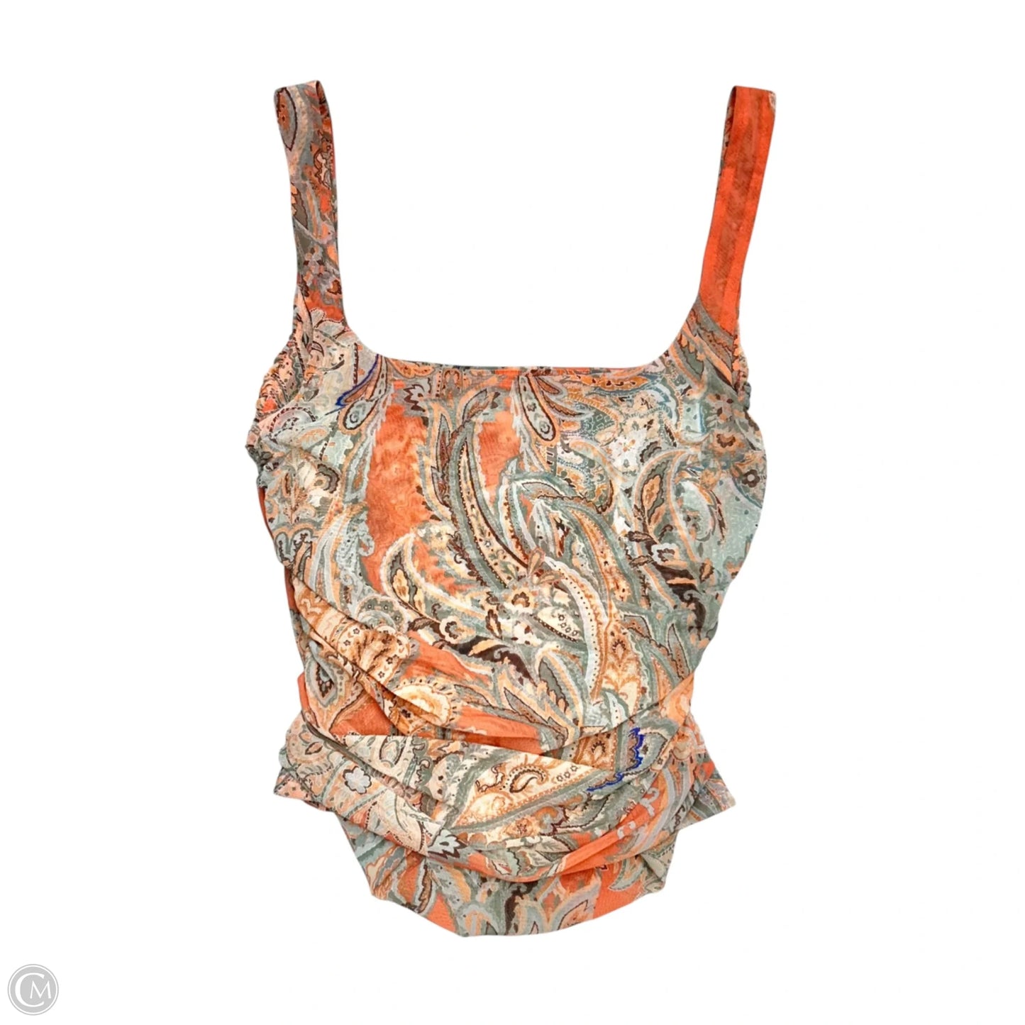 Top Sleeveless By L Agence In Orange & Tan, Size: M