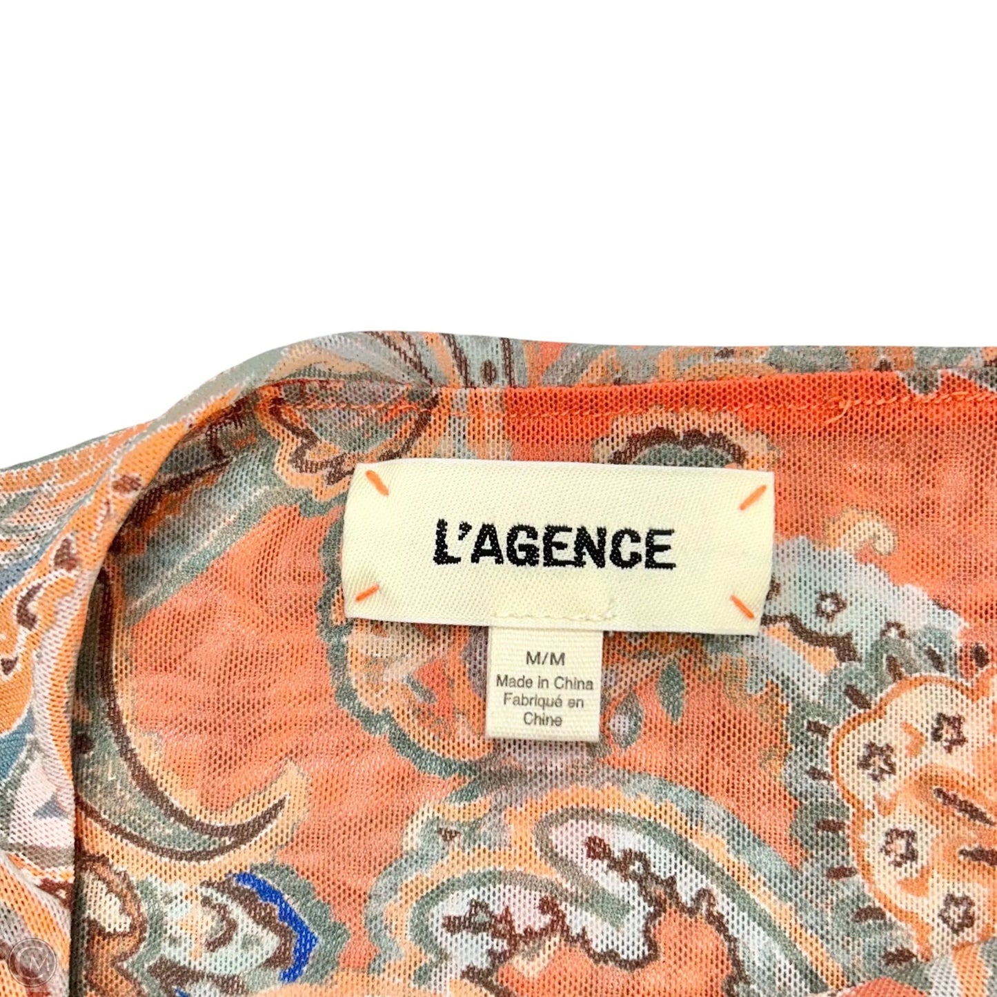 Top Sleeveless By L Agence In Orange & Tan, Size: M