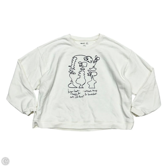 Sweatshirt Crewneck By Madewell In Black & White, Size: L
