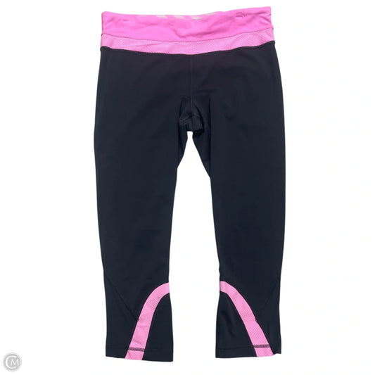 Athletic Leggings Capris By Lululemon In Black & Pink, Size: M