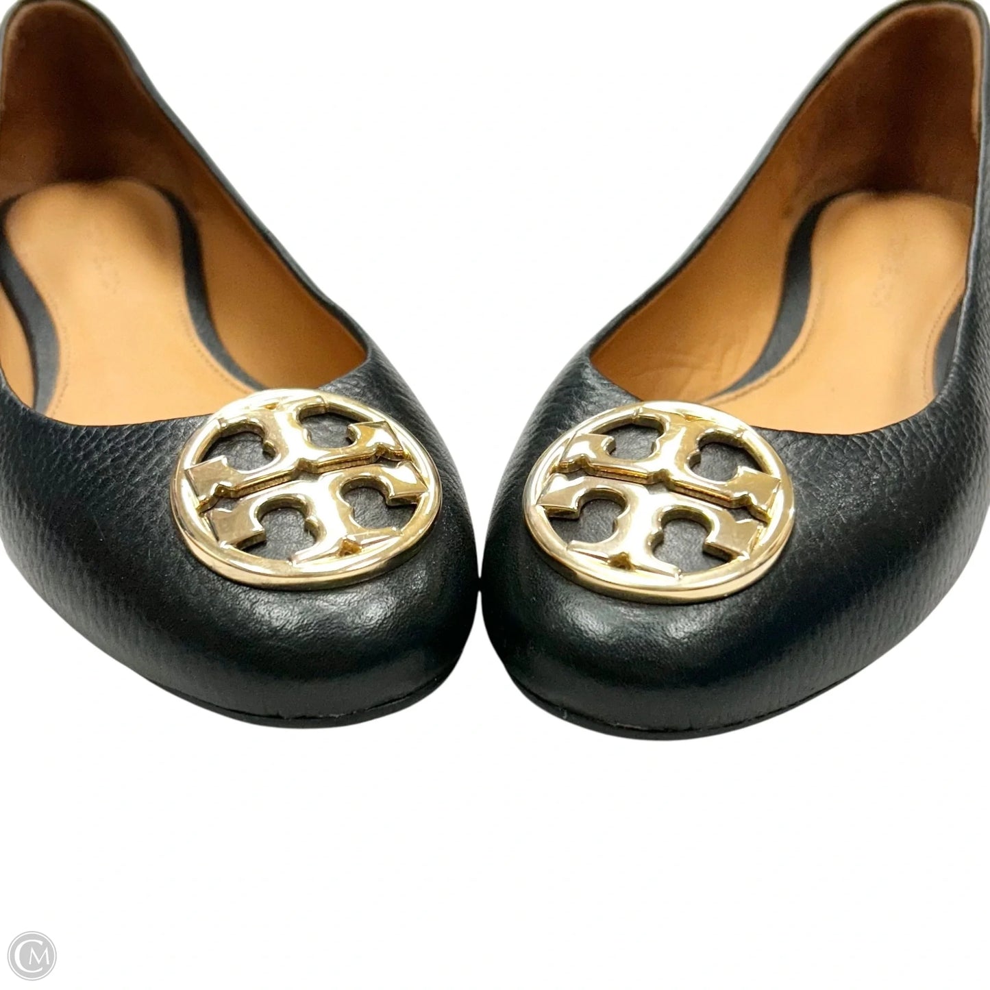 Shoes Designer By Tory Burch In Black & Gold, Size: 5.5