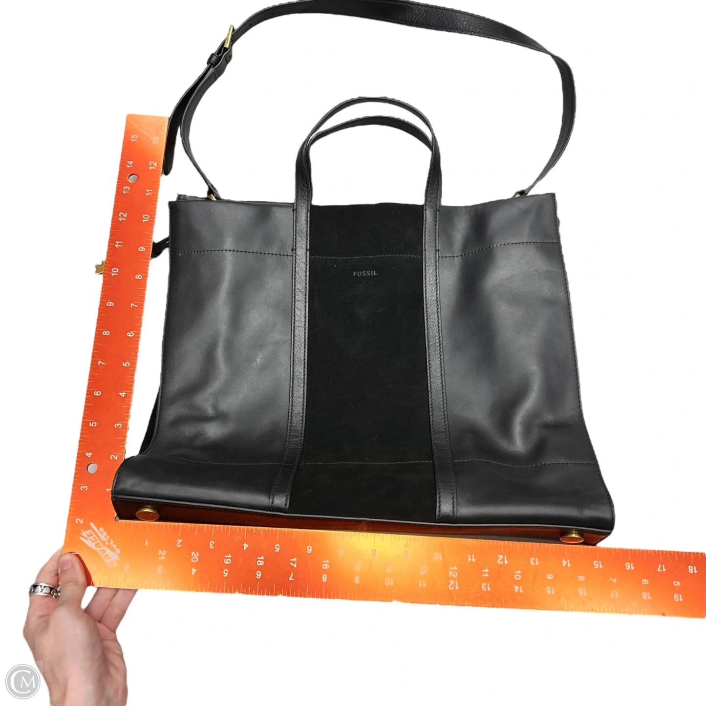 Tote Leather By Fossil, Size: Medium