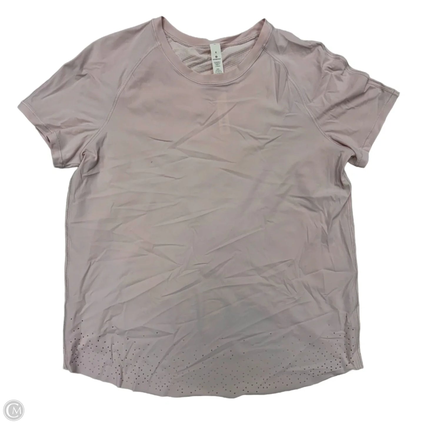 Athletic Top Short Sleeve By Lululemon In Pink, Size: S