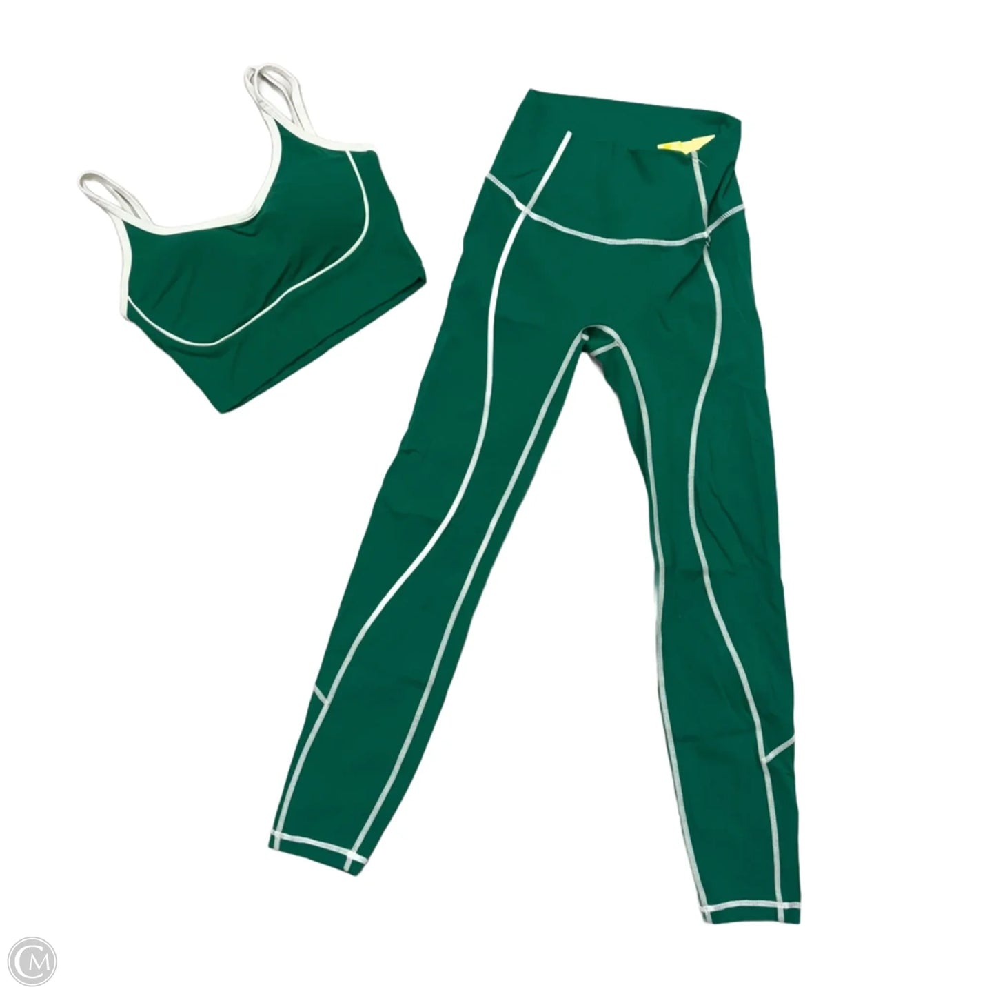 Athletic Pants 2pc By Paiya In Green & White, Size: S
